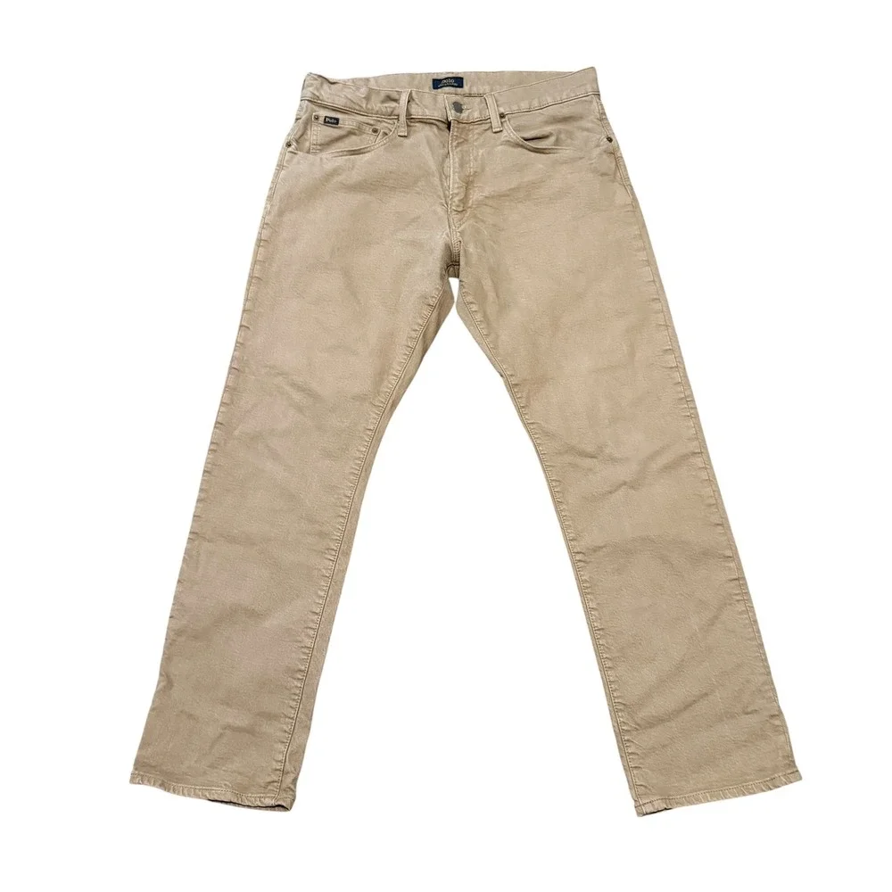 Polo Ralph Lauren Hampton Relaxed Straight Pants Tan Khaki Mens 33x30 Stretch